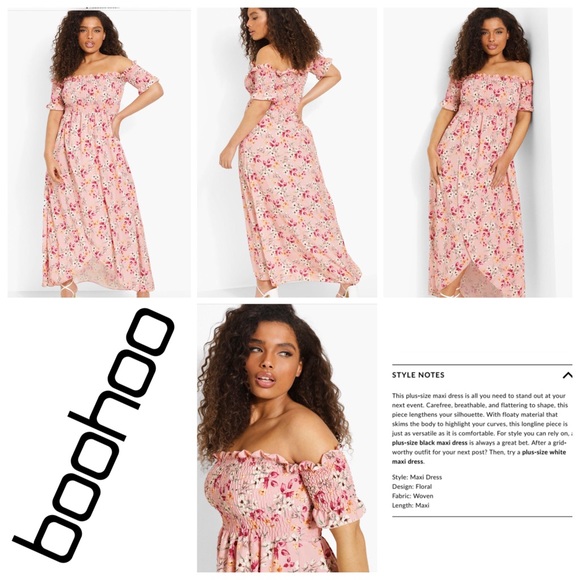 Boohoo Dresses & Skirts - Boohoo size US 22 plus size pink floral long maxi dress